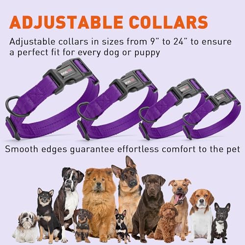 Dogline Purple Customizable Personalized Nylon Collar (W: 3/4" L: 13"-20")