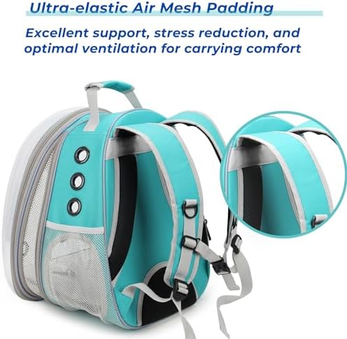 Lollimeow Cat Carrier Backpack, Expandable Bubble Pet Carrier for Cats and Small Dogs, Airline Approved Travel Backpack for Hiking, Walking & Outdoor Adventures - Supports up to 14 lbs