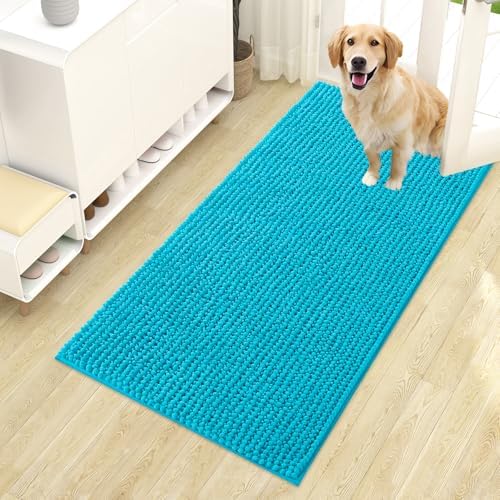 OLANLY Dog Door Mat for Muddy Paws 44x24, Extra Absorbent Chenille Mud Mat