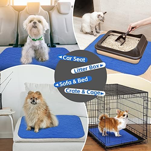 ARGOPET 2 Pack Reusable Puppy Pads for Dogs,24" x 18" Fast Absorbent Leak-Proof Washable Puppy Training Pads Furniture Protector Whelping Mats for Kennel, Creat(Blue)