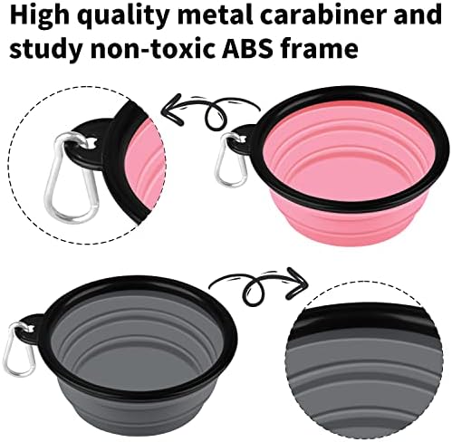 COOYOO Collapsible Dog Bowl,2 Pack Collapsible Dog Water Bowls for Cats Dogs,Portable Pet Feeding Watering Dish for Walking Parking Traveling with 2 Carabiners