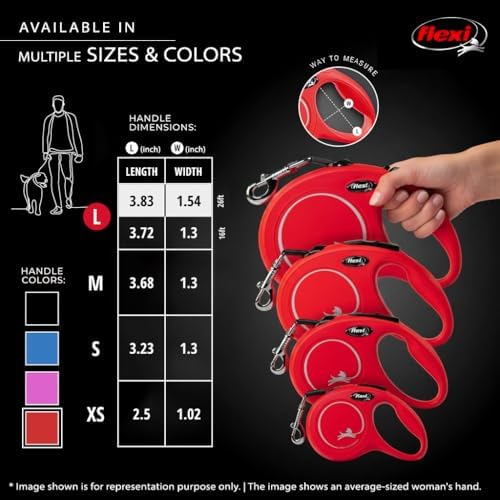 FLEXI® Classic Tape Retractable Dog Leash, Large, 16 ft - Red