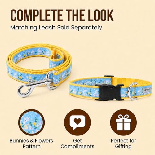 THE WORTHY DOG Summer Print, Adjustable Dog Collar, Small Dogs, Bunnies