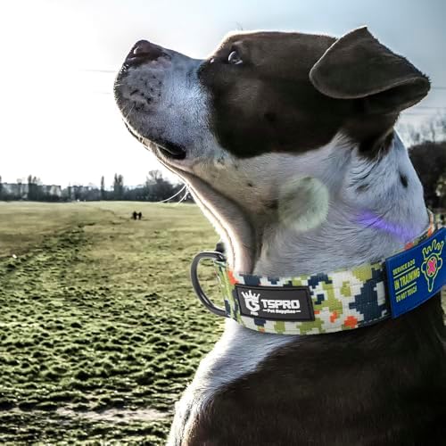 TSPRO Tactical Dog Collar, Heavy Duty Quick Release Metal Buckle and Patch