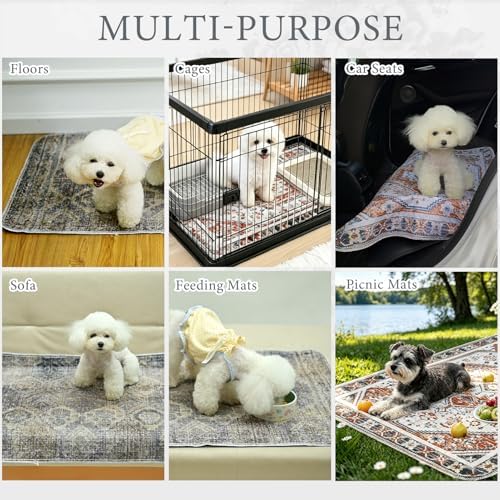 Homimp Washable Pee Pads for Dogs, 4 Pack Reusable Puppy Pads Waterproof,Absorbent and Leakproof Dog Pee Pads,Non Slip Puppy Training Pads, Pet Mat for Floor, Crate, Couch, Whelping, Grey 18"x24"