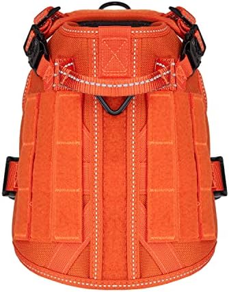 ICEFANG Tactical Dog Harness for Small Dogs,Reflective No Pull Dog Vest