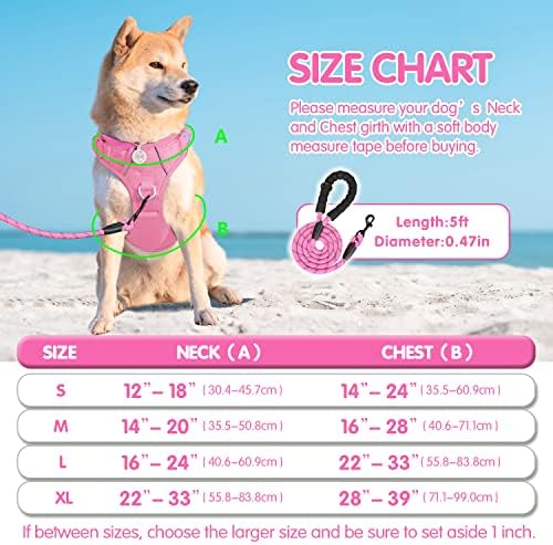 PoyPet Dog Harness and Leash Set, No Pull Vest with Front Clip and Handle