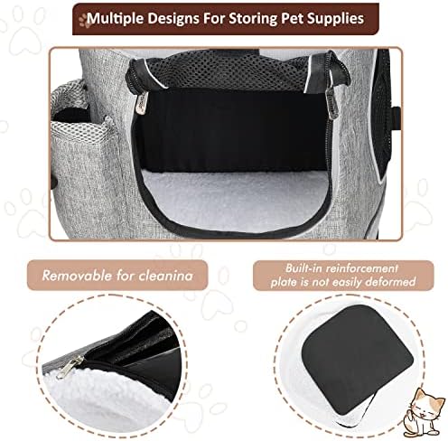 Tirrinia Two-Sided Entry Pet Backpack Travel Carrier for Cats & Small Dogs, Airline-Approved, Padded Back Support, Ideal for Hiking, Walking, Cycling & Outdoor Adventures