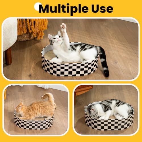 Conlun Oval Cat Scratcher Box with 4 Scratching Pads | Medium