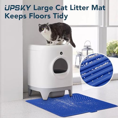 UPSKY Large Cat Litter Mat 31" x 24 Waterproof and Washable, Soft on Paws