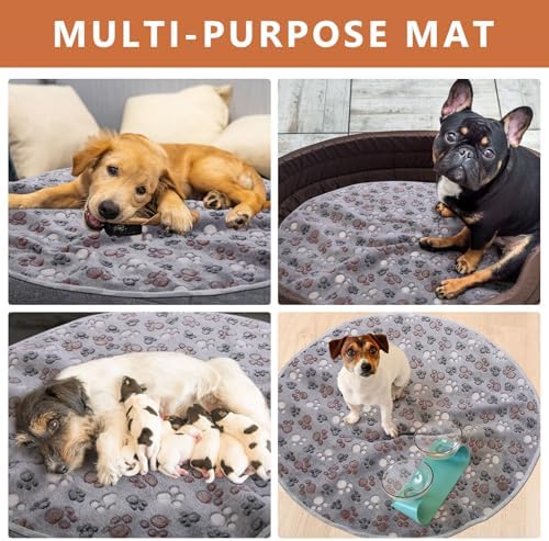 4 Pack Washable Whelping Pad Whelping Supplies Absorbent Reusable Puppy Training Pads Reusable Dog Mat for Floor Non Slip Washable Pee Mat for Dogs(Grey,32 Inch)