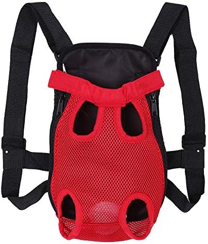 Pet Carrier Backpack with Legs Out Design, Front-Facing Dog Cat Travel Bag, Small Size, Red