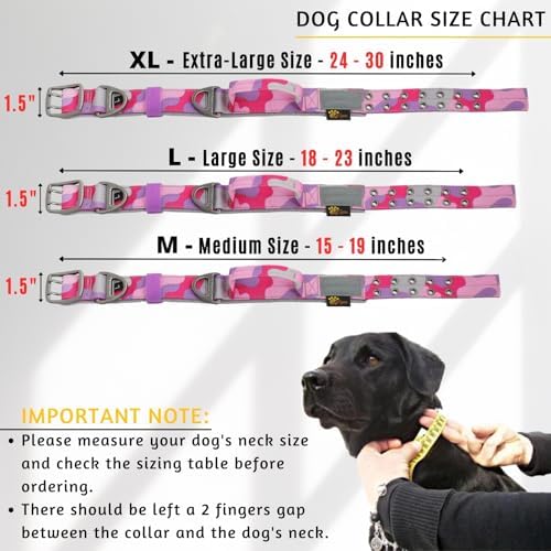 ADITYNA Heavy Duty Dog Collar for Large Dogs with Traffic Handle