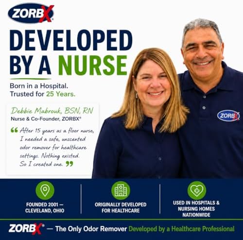 ZORBX Unscented Odor Remover Spray 2 Oz (Pack of 5), Hospital-Grade