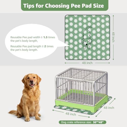 LOOBANI Extra Large Whelping Pad, 48"x48" Dog Pee Pads Washable, 2 Pack