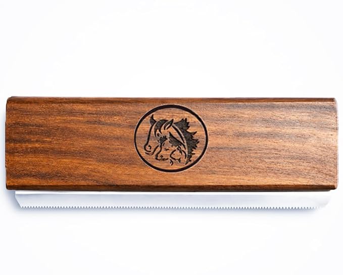Original Deshedding Grooming Tools for Dogs, Cats & Horse Easy Ergonomic Wooden Groom pro Professional Brush Grooming Tool, Remove painlessly 95 Percent of Lose Hair Fur & Dirt (5 inch)