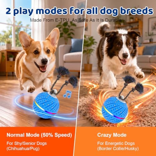 Smart Interactive Dog Toys Ball for Aggressive Chewers Medium Large,E-TPU