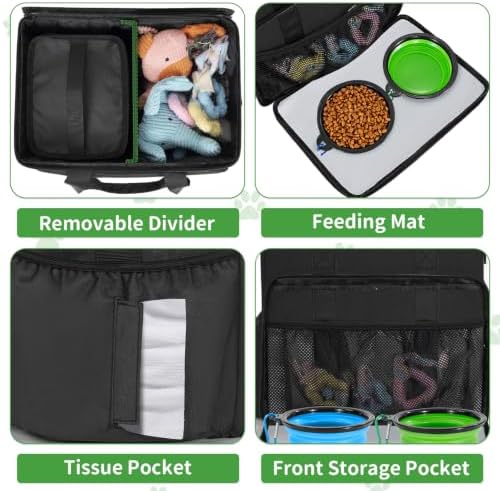 TORIBIO Large Dog Travel Bag for Supplies with Food Bowl