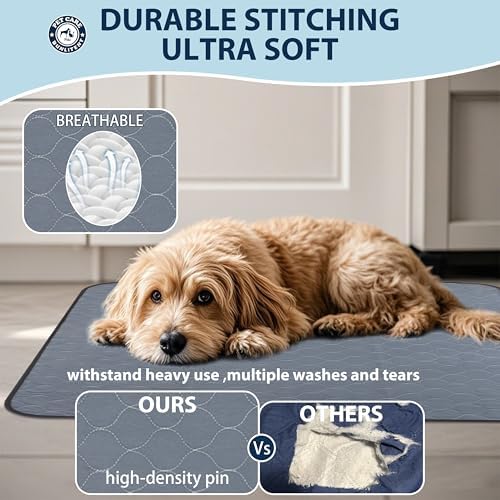 Bunlitent Washable Pee Pads for Dogs 34 x 36, 3 Pack, Reusable Puppy Pads