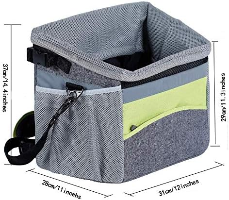 FLR Bike Pet Carrier Front Bicycle Basket Bag Pet Dog Cat Carrier/Booster Backpack Cycling Bag with Padded Shoulder Strap for Small Animals Outdoor Travel Hiking