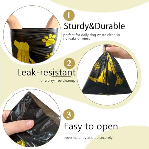 Bone Shaped Dog Waste Bag Dispenser with Leakproof Bags, 2 Holders, 30 Bags, Beige