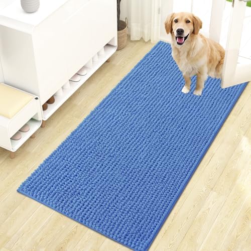 OLANLY Dog Door Mat for Muddy Paws 47x24, Extra Absorbent Chenille Mud Mat
