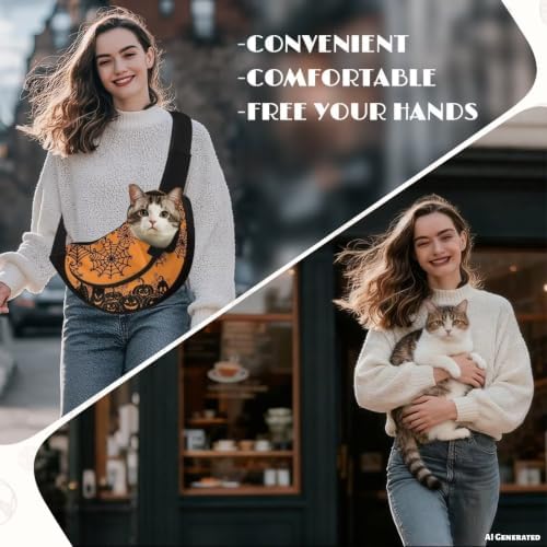 COEQINE Gothic Pet Carrier Sling for Dogs Crossbody Purse for Woman Travel