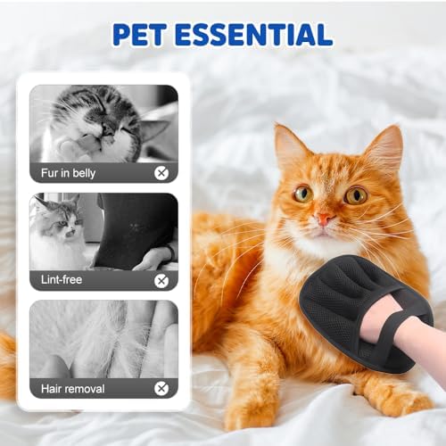 AIIONP Pet Hair Remover Electrostatic Gloves, Pet Hair Remover Gloves, Dogs Cats Hair Removal Tool