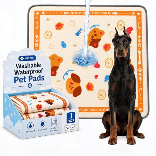 Washable Dog Pee Pad Reusable Puppy Training Pad 1 Pack 72"x72"