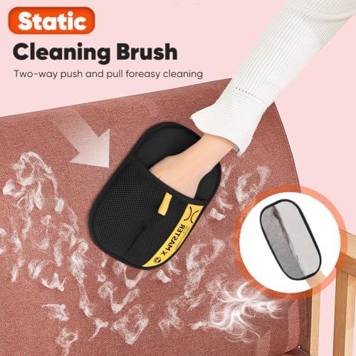 Electrostatic Pet Hair Remover Glove, Upgrade Reusable Pet Grooming Mitt, Efficiently Remove Cat & Dog Fur from Couch, Furniture, Carpet, Car Seats