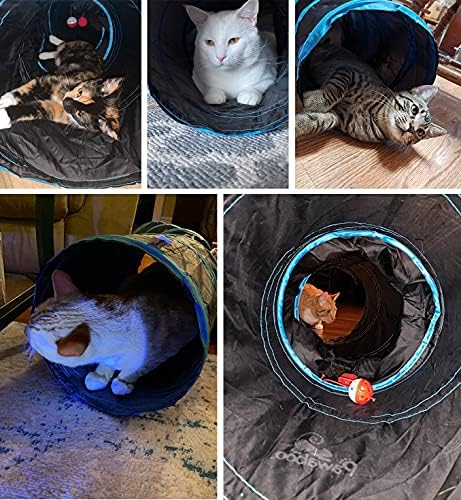Pawaboo Cat Tunnel, Cat Tunnels for Indoor Cats, S-Shape Foldable Cats Tube