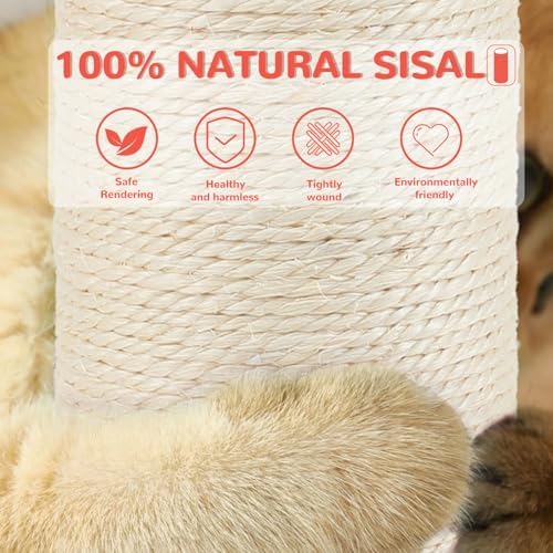 45'' Tall Cat Scratching Post Tree,Heavy Duty Scratcher for Indoor