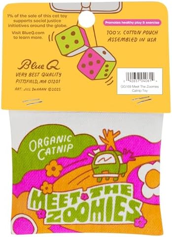 Blue Q Catnip - Cute Cat Toys for Biting with Funny Graphics - The Zoomies