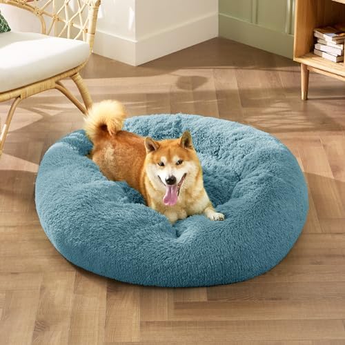 Bedsure Calming Dog Bed Medium Size Dog Donut Washable Pet Bed,30ins
