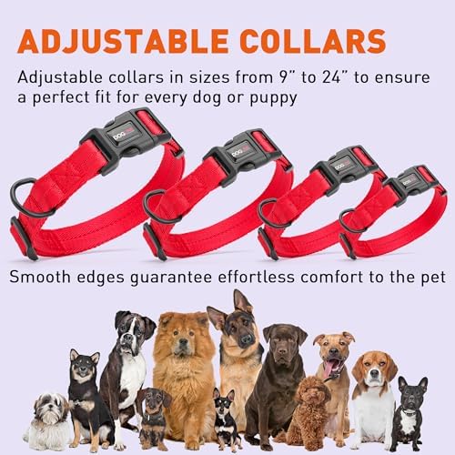 Dogline Red Customizable Personalized Nylon Collar (W: 3/4" L: 13"-20")