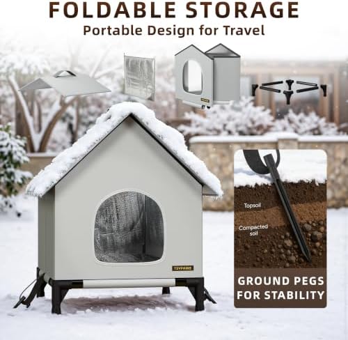 Outdoor Cat House Outdoor Cat House Weatherproof for Indoor and Outdoor Use Insulated and Weatherproof，Waterproof Shelter for Small/Medium Cats