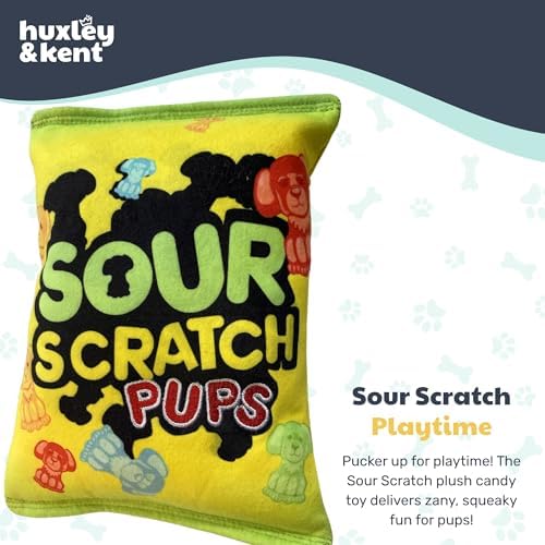 Huxley & Kent Power Plush Squeaky Dog Toy, Sour Scratch, Large