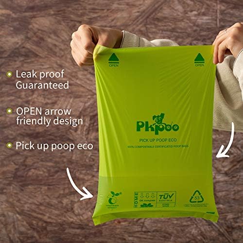 Pkpoo Poop Bags for Dogs Vegetable-Based Leak Proof, Unscented, 120 Counts