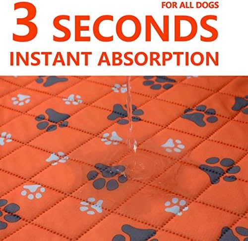 Washable Pee Pad for Dogs of 2Pack Reusable Puppy Non-Slip Pet Training Pads（Orange,36*41"）