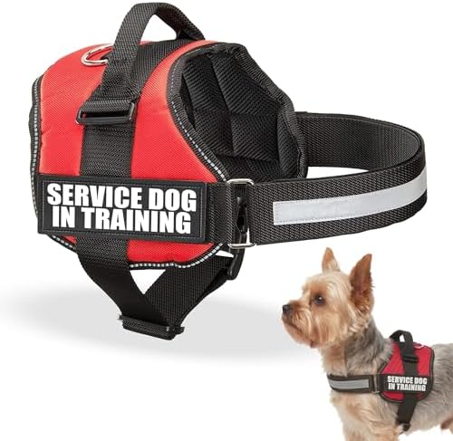 Industrial Puppy Service Dog in Training Vest Harness, XXS 13.5-17 in Red