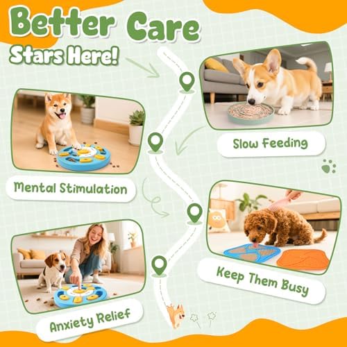 KIPRITII Dog Enrichment Toys with Lick Mat, Puzzle Toy & Slow Feeder