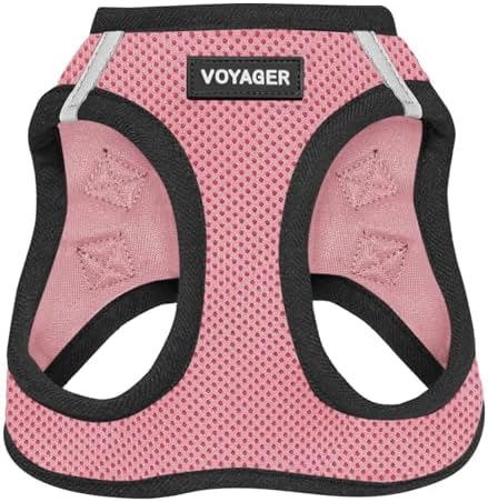 Voyager Step-in Air Dog Vest Harness - Pink/Black Trim, Medium