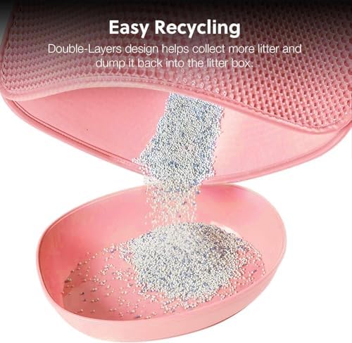 WePet Cat Litter Mat, Kitty Litter Trapping Mat, Honeycomb Double Layer Mats, No Phthalate, Urine Waterproof, Easy Clean, Scatter Control, Catcher Litter Tray Box Rug Carpet