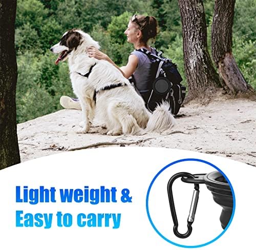 Dog Bowl Pet Collapsible Bowls, 2 Pack Collapsible Dog Water Bowls for Cats Dogs, Portable Pet Feeding Watering Dish for Walking Parking Traveling with 2 Carabiners (Small, Black+Black)