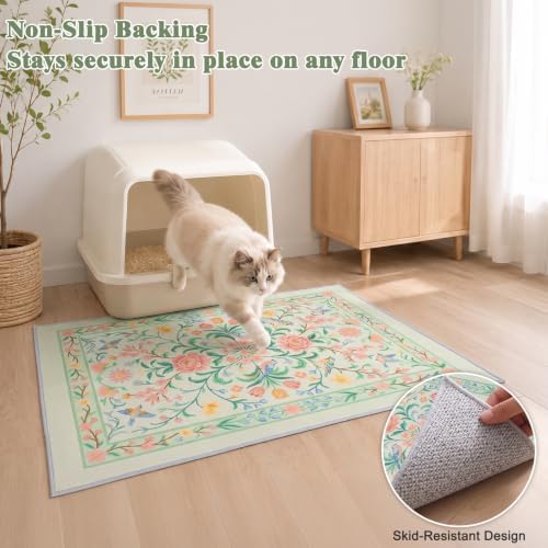 Bienbee Cat Litter Mat, 2 Pack 28" x 20" Machine Washable for Litter Boxes