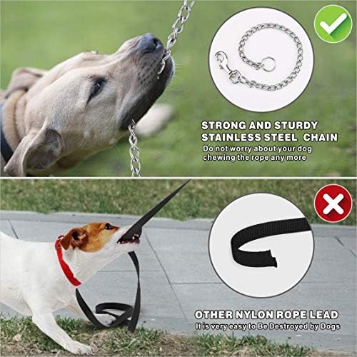 Idepet Heavy Duty Retractable Dog Leash Steel Chain 16ft Pet Leashes
