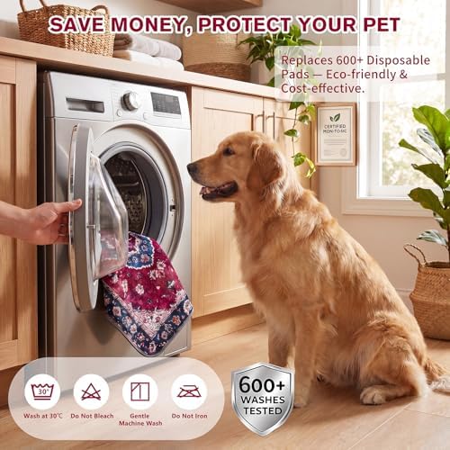 Washable Reusable Dog Pee Pads for Cats 2 Pack Waterproof Non-Slip