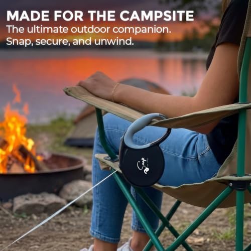 Snap Retractable Dog Leash with Built-in Clip - for Medium and Large Dogs (25+ lbs), Hands-Free Connection, Reflective 16-ft Tape, Brake and Lock, Tangle-Free