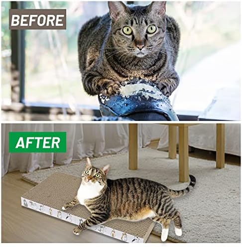 PatiencET Cardboard Cat Scratcher 5 Pack, Cat Scratching Board with Catnips