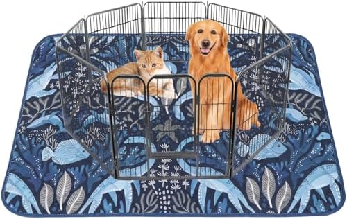 BVAGSS Washable Pee Pads for Dogs, 1 Pack Reusable Leakproof Puppy Wee Wee Pad, Non-Slip Waterproof Pet Training Pads, Super Absorbent Whelping Pads XH081 (Dino Navy, 63X63 Inch (Pack of 1))